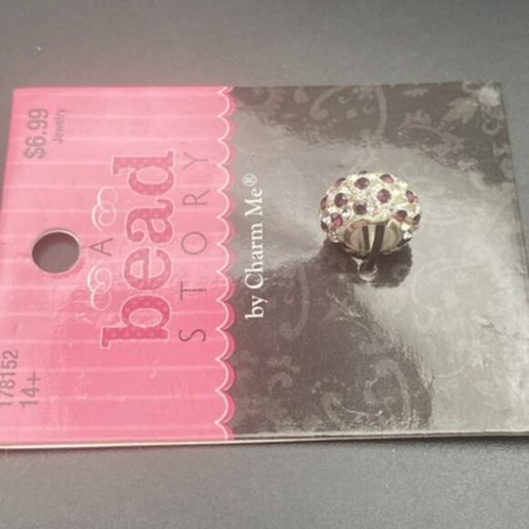 5x Rhinestone European Charm Bead A Bead Story By Charm Me NOS Red Purple Silver - Picture 4 of 7